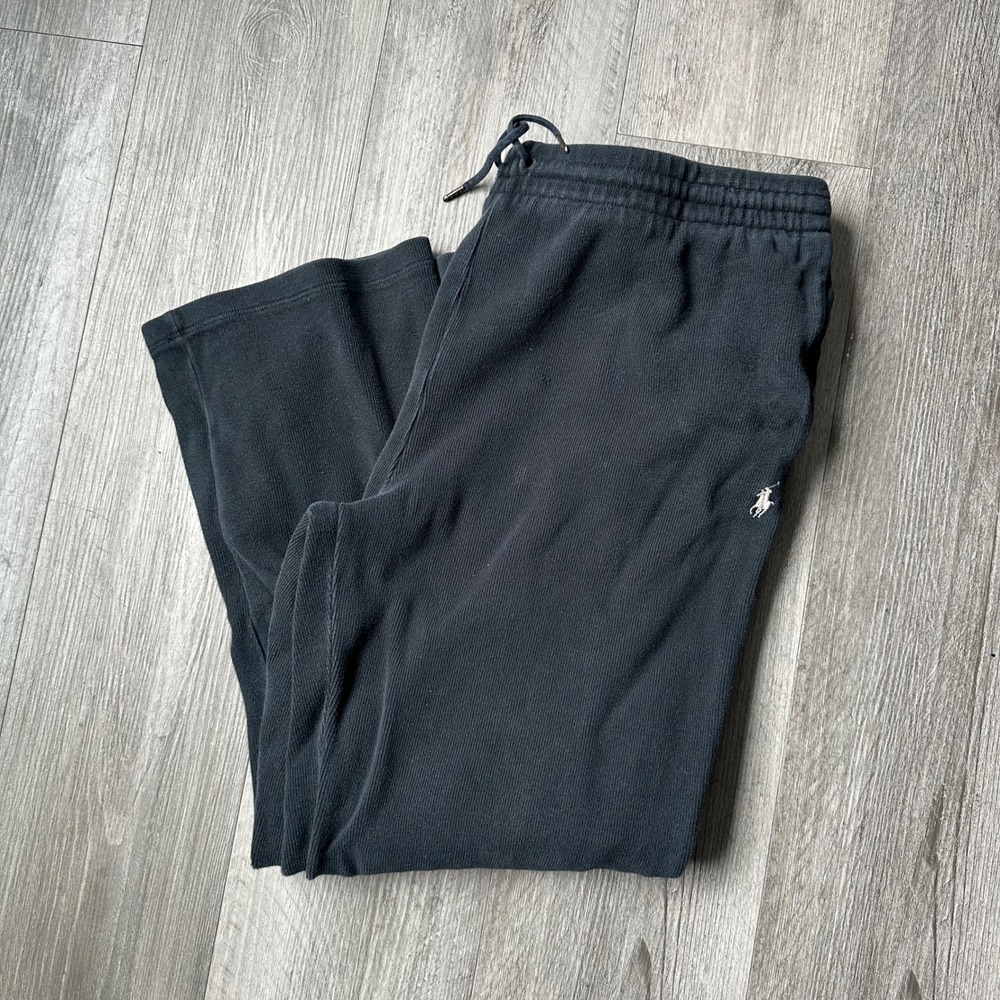 Vintage baggy black Polo Ralph Lauren Corduroy Sweatpants  Drawstring sz XL